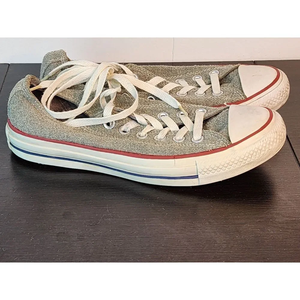 Converse All Star Grey Wool Textile Low Top‎ Sneakers 540339F Womens 7 - Picture 3 of 6